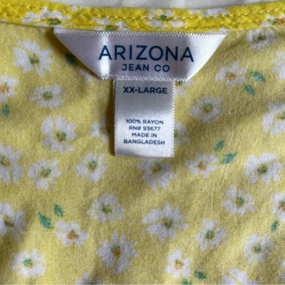 Arizona Jean Company Yellow Floral Wrap Dress - Size XXL - Picture 2 of 3